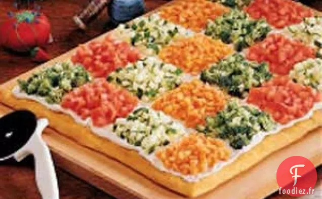 Pizza végétarienne patchwork