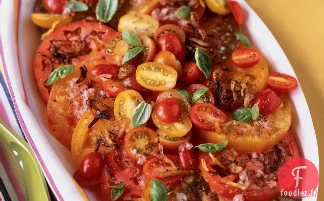 Salade de Tomates aux Échalotes Croustillantes