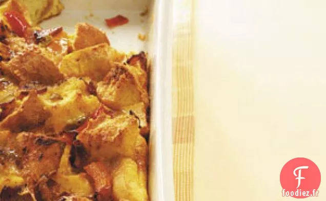 Cuisson colorée au bacon et aux œufs