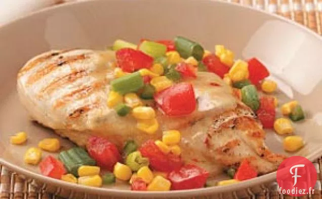 Poulet avec salsa du jardin pour deux