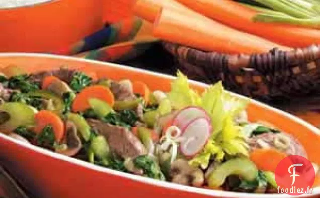 Sauté de bœuf aux épinards