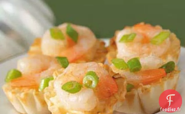 Tartelettes au gruau et aux crevettes