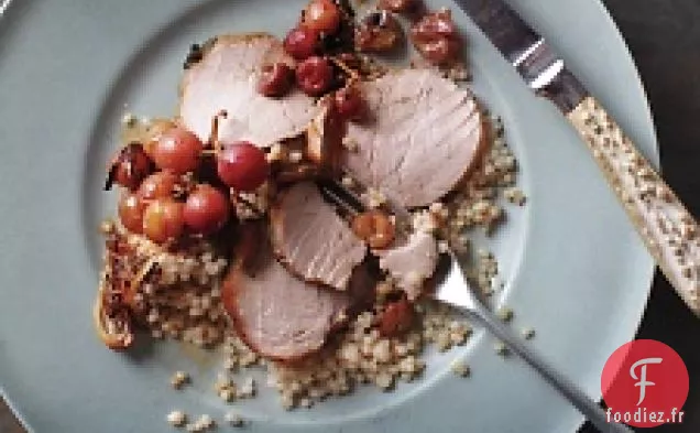 Filet De Porc Rôti Aux Raisins Et À La Sauge