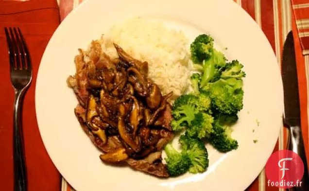 Dîner ce soir: Entrecôte Poêlée, Échalotes Sautées et Champignons Shiitake