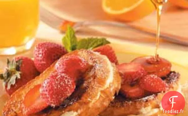 Pain perdu au cheesecake aux fraises