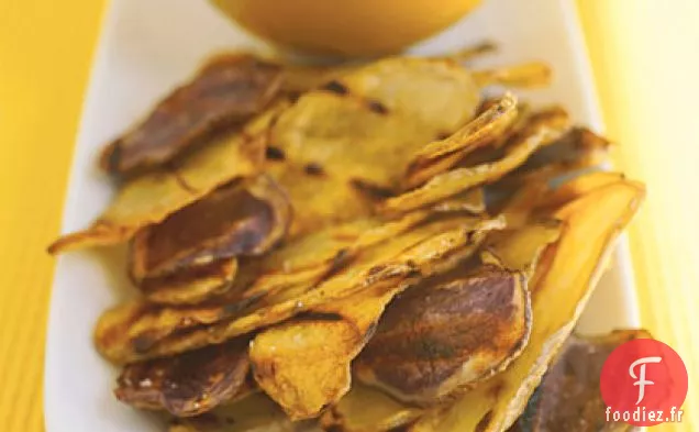 Croustilles Grillées Avec Trempette À La Ciboulette