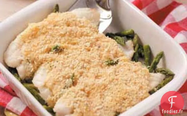 Poisson aux asperges au four