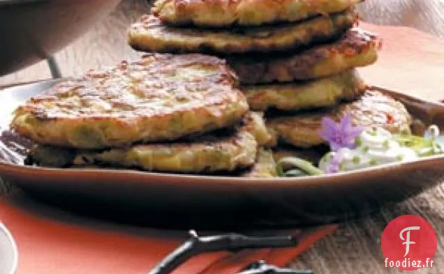 Galettes de pommes de terre aux poireaux