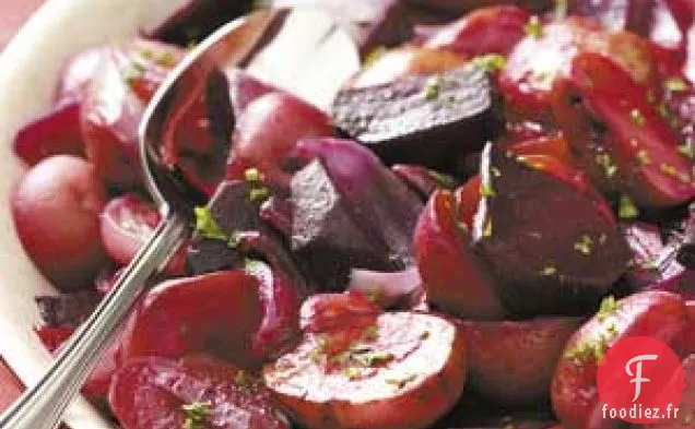 Salade de pommes de terre rôties sans betterave