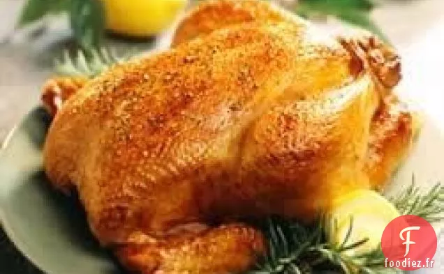 Poulet rôti au citron et au romarin