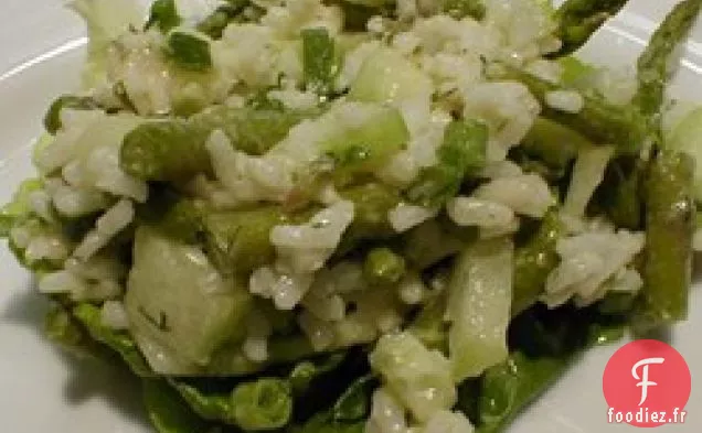 Salade de riz, asperges et concombre