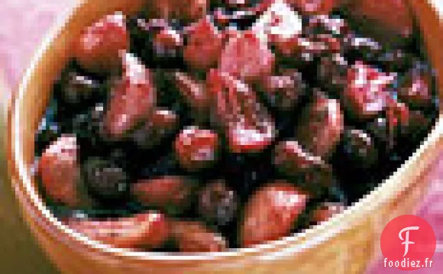 Sauce aux Canneberges avec Échalotes Rôties et Porto