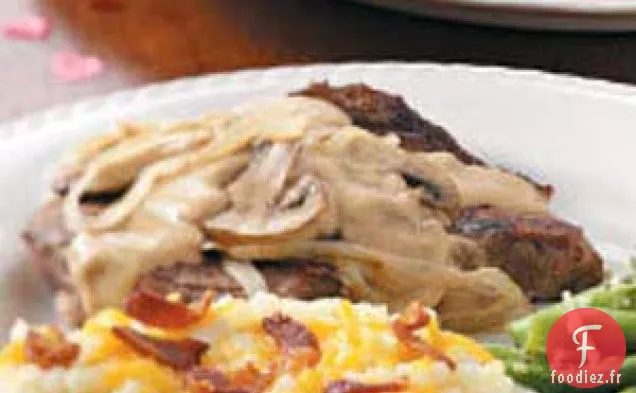 Entrecôtes aux champignons