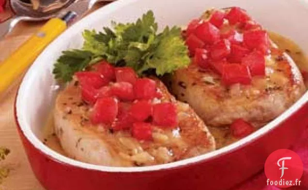 Côtelettes de porc avec sauce aux herbes