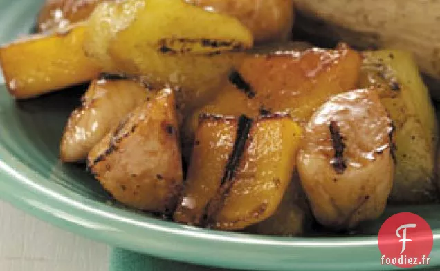 Brochettes de fruits à la dinde