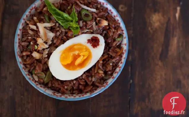 Salade De Riz Rouge Aux Œufs Durs Et Macadamias