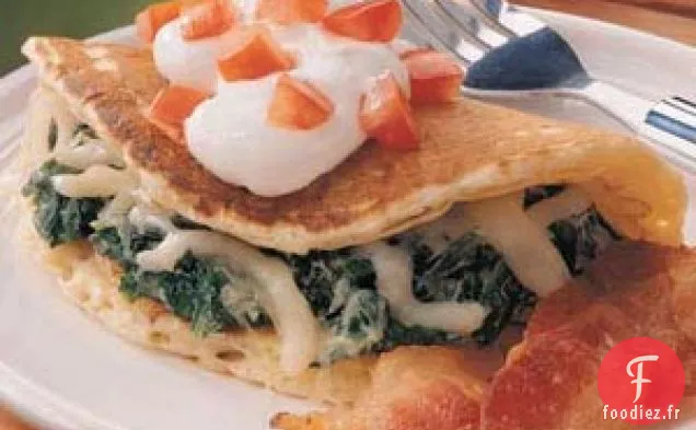 Quesadillas aux crêpes aux épinards