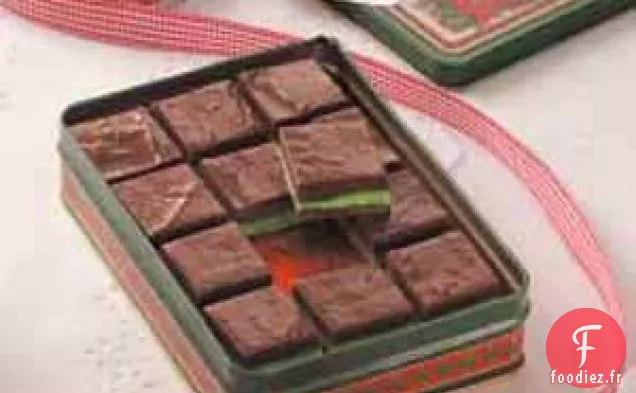 Fudge à la menthe étagé