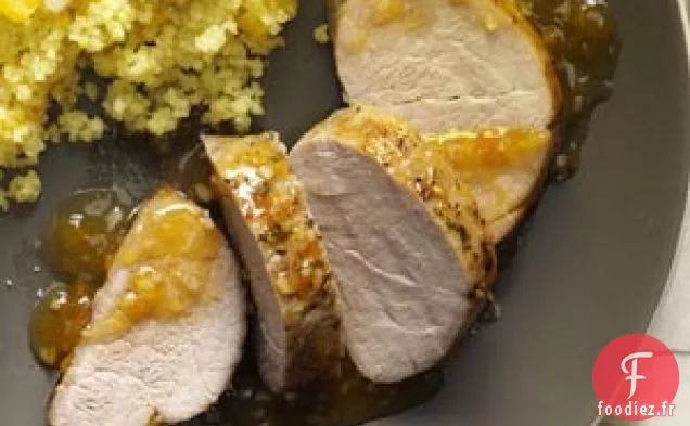 Filet de porc au romarin et aux abricots