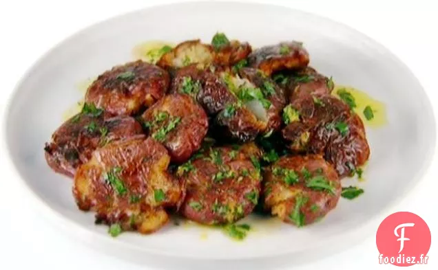 Pommes de terre écrasées frites aux citrons