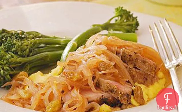 Filet de Porc Frotté au Fenouil et Agrodolce à l'Échalote et à l'Oignon