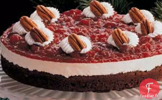 Tarte aux brownies et aux canneberges