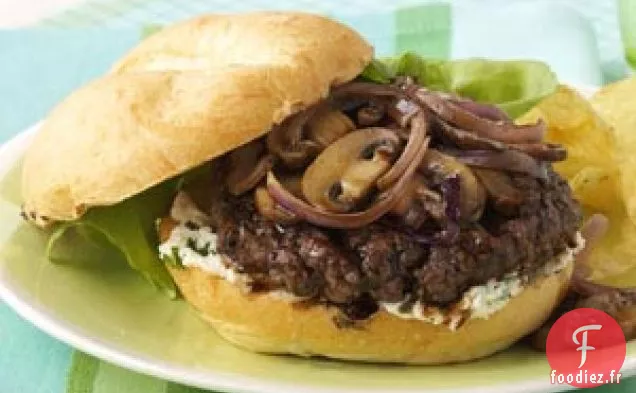 Burgers aux champignons glacés à l'acajou