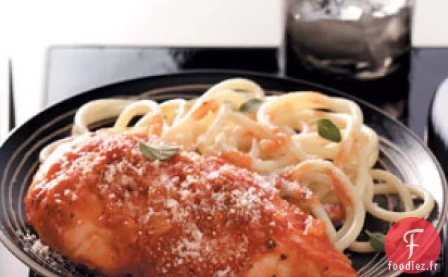 Poulet au parmesan en sauce
