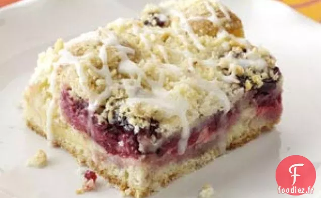 Gâteau Streusel au citron et à la framboise