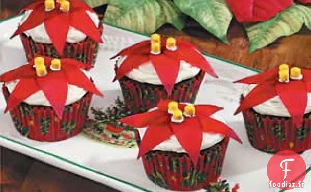 Cupcakes aux poinsettias
