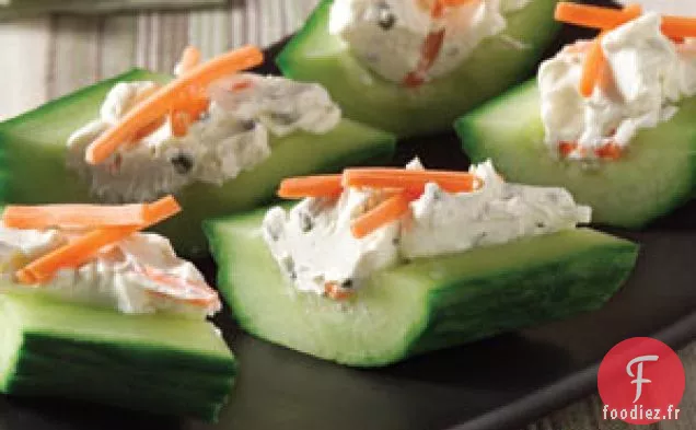 Bouchées de concombre au fromage à la crème et aux fines herbes