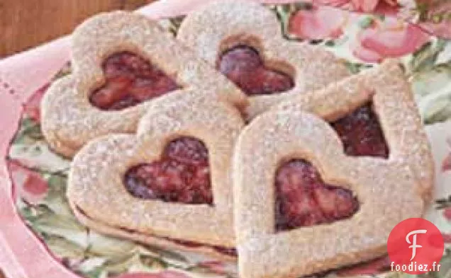Biscuits en forme de cœur de Linzer