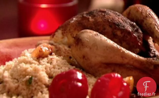 Poussins de fête avec couscous festif