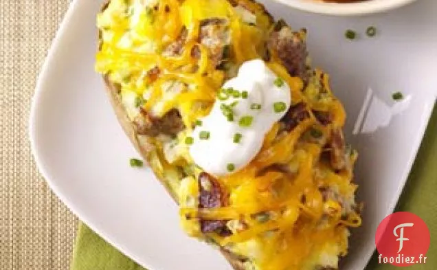 Pommes de terre au petit-déjeuner cuites deux fois pour deux