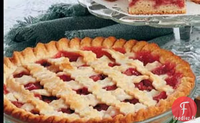 Tarte à la rhubarbe et aux cerises