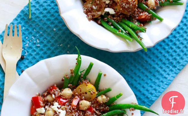 Salade De Quinoa Aux Haricots Verts Et Vinaigrette À L'Échalote Au Citron Dijion