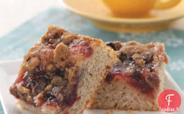 Gâteau au café, aux canneberges et à la banane