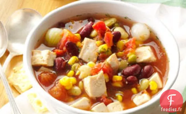 Soupe de poulet et haricots