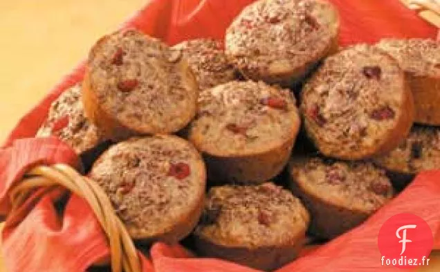Muffins aux canneberges et aux graines de lin