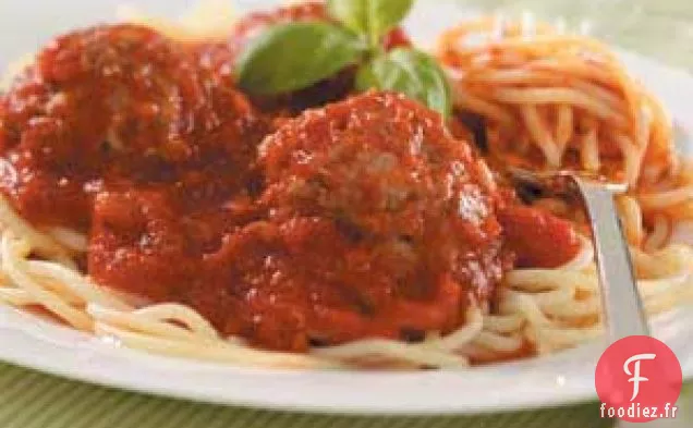 Spaghetti aux boulettes de viande italiennes