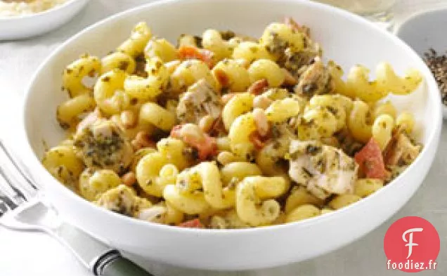 Pâtes au poulet et pesto