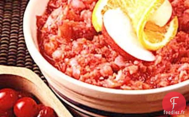 Relish rapide aux canneberges et aux pommes