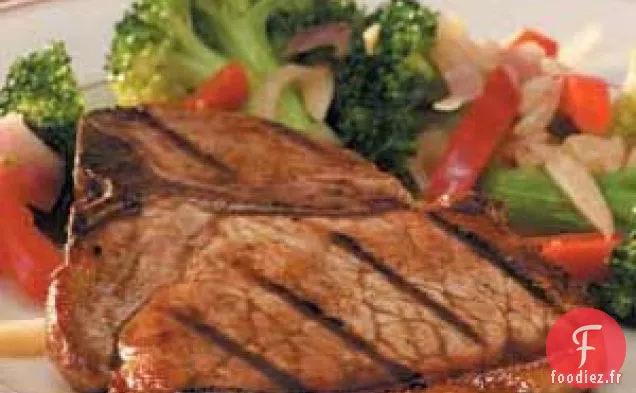 Côtelettes de porc grillées acidulées