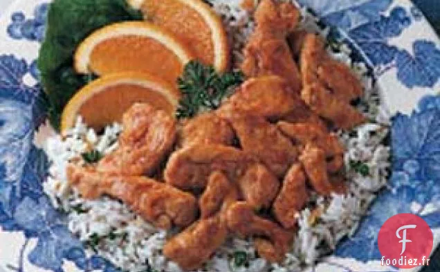 Poulet à l'ail sur riz