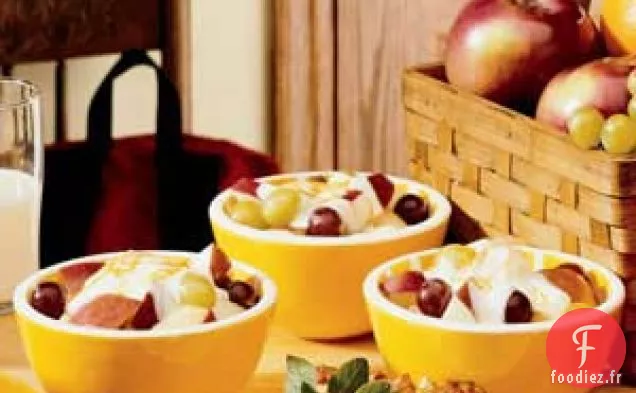 Coupes de fruits au miel