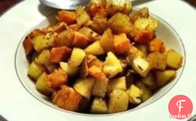 Pommes de terre rôties aux oignons