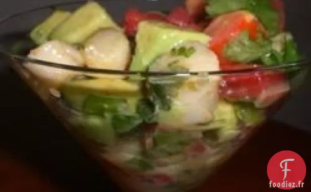 Apéritif aux pétoncles et à l'avocat