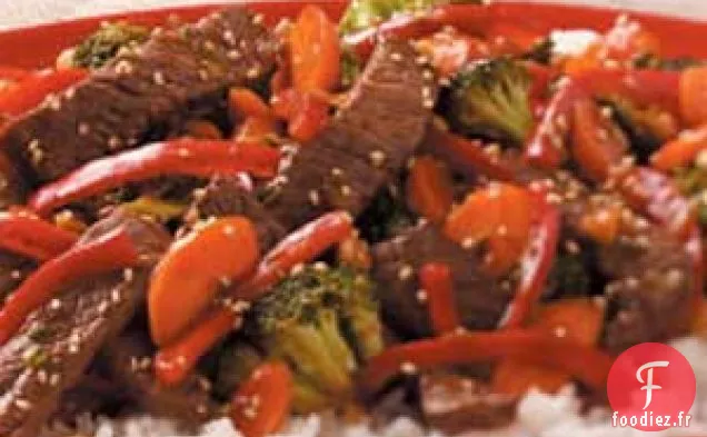 Sauté de bœuf au sésame et au gingembre