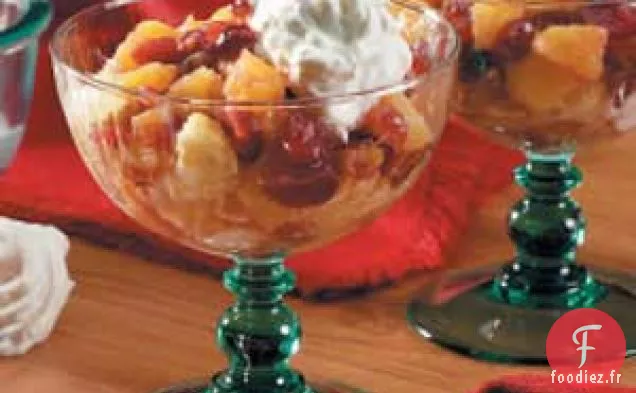 Dessert éponge aux canneberges et à l'orange