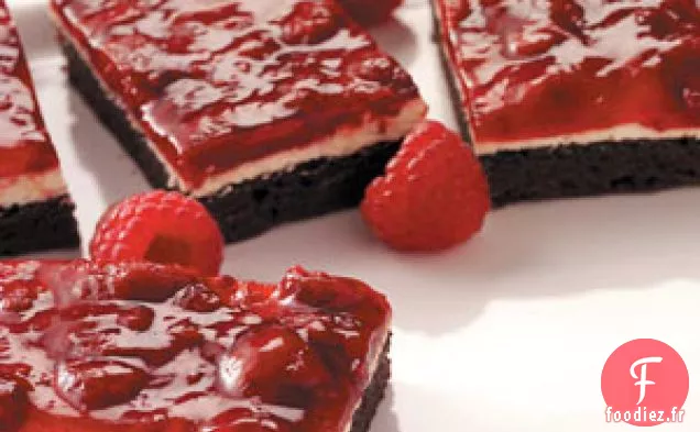 Dessert brownie aux framboises